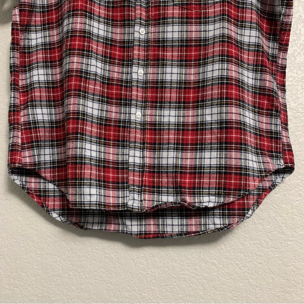 Frank and Eileen Shirt Top Women S Plaid Relaxed Button Up Preppy Italian Red - Picture 8 of 16